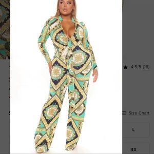 New Fashion Nova Tanya Printed Jumpsuit 1X